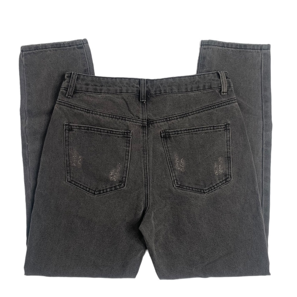 Princess Polly Zaneta Washed Black Distressed Straight Leg Denim Jeans NWT - Picture 6 of 16